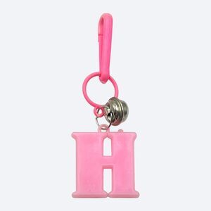 Vintage 1980s Bell Charm Clip On Letter H Light Pink Initial Toy Prize Jewelry